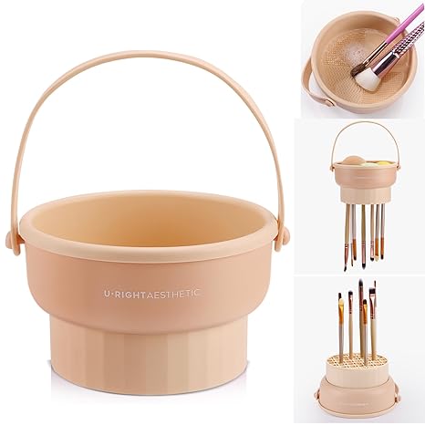 GlowNest | 3 in 1 Silicone Makeup Brush Cleaner Bowl