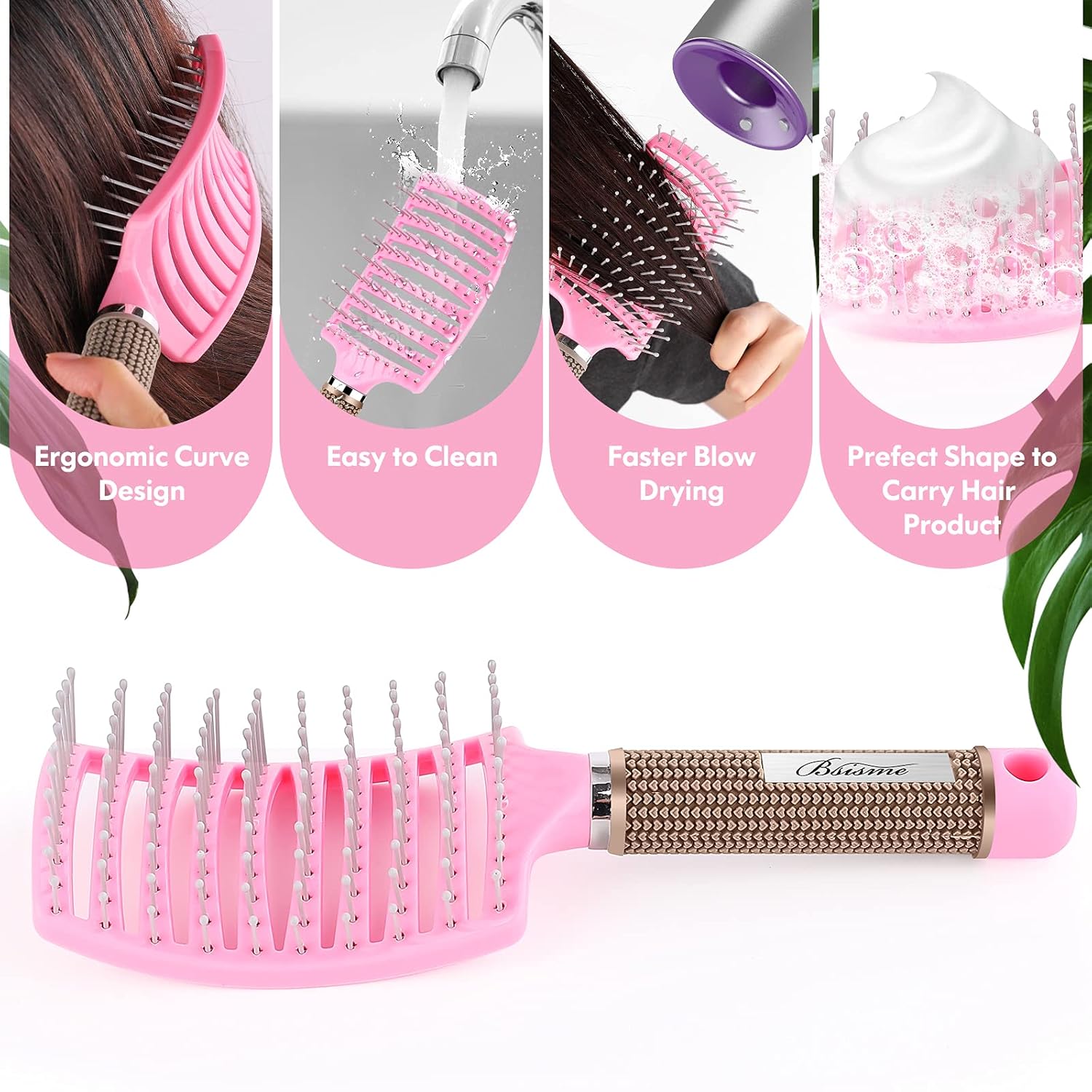Ventura | Professional curved, ventilated hairbrush for faster blow-drying