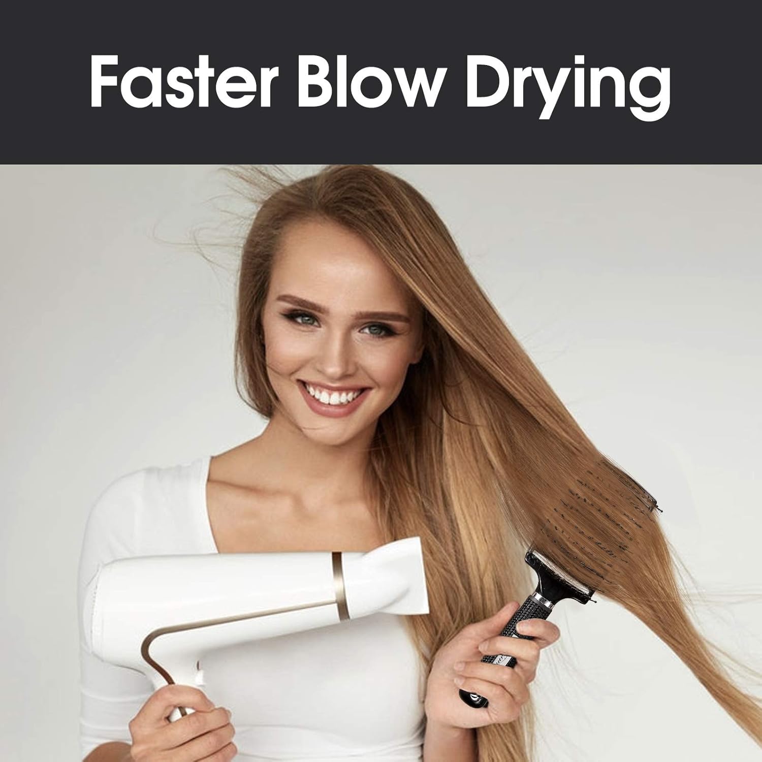 Ventura | Professional curved, ventilated hairbrush for faster blow-drying