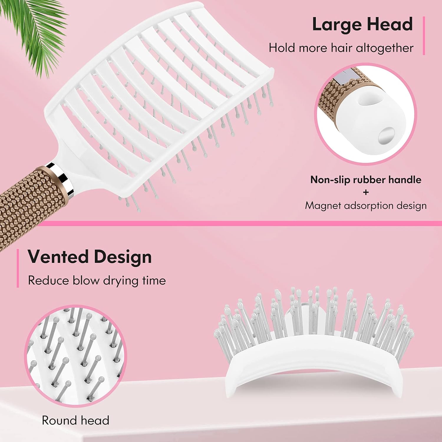 Ventura | Professional curved, ventilated hairbrush for faster blow-drying