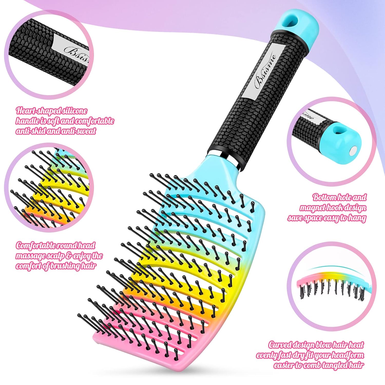 Ventura | Professional curved, ventilated hairbrush for faster blow-drying