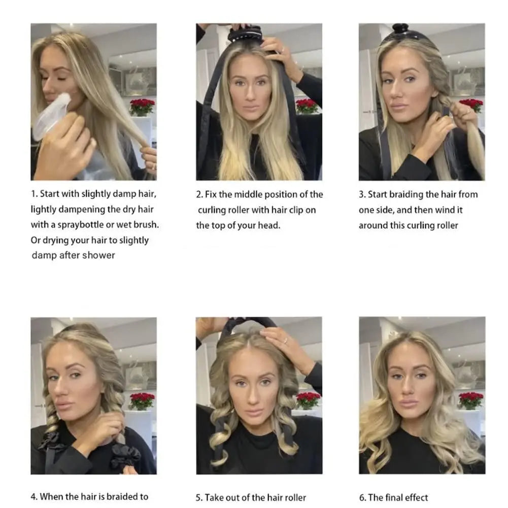 CurlEase | Achieve Effortless, Heatless Curls for Silky, Damage-Free Hair!